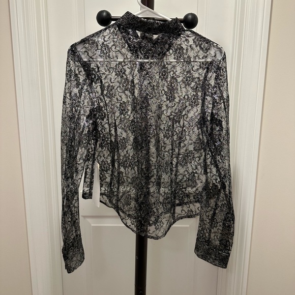 NWT Mark Eisen Sheer Lace Blouse - Picture 2 of 5